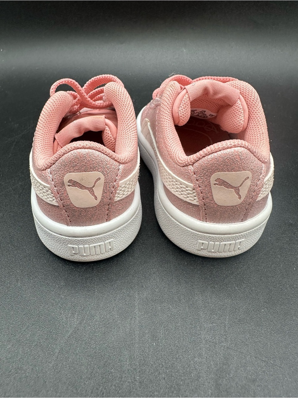 Puma Vikky Glitz pink glitter slip on tennis shoe baby size 4C - Picture 4 of 6